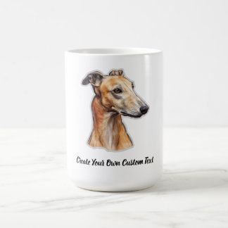 Caneca De Café Cachorro Greyhound Crie Seu Próprio Texto Personal