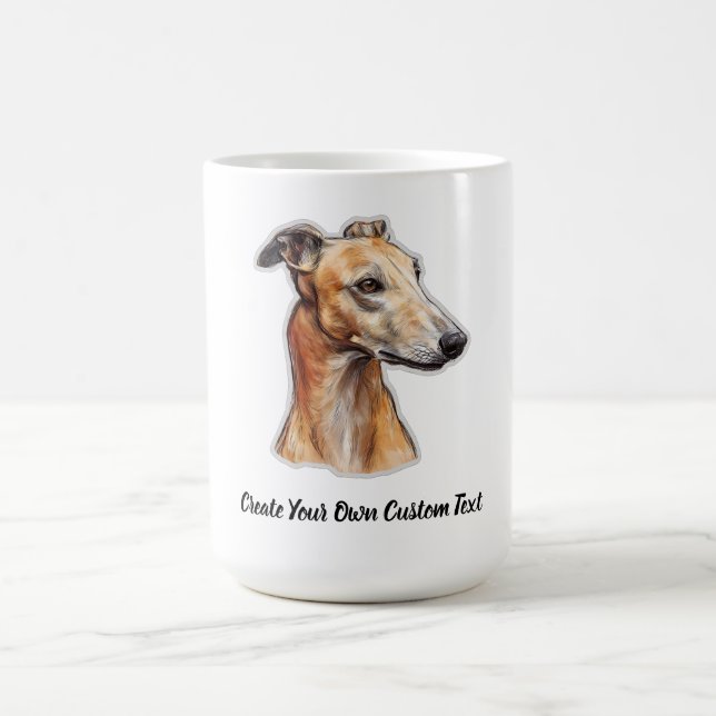 Caneca De Café Cachorro Greyhound Crie Seu Próprio Texto Personal (Centro)