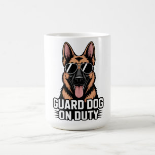 Caneca De Café Cachorro Guarda de Serviço Óculos de Sol Presente