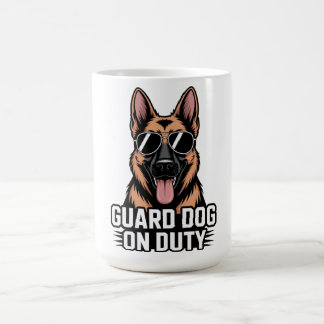 Caneca De Café Cachorro Guarda de Serviço Óculos de Sol Presente
