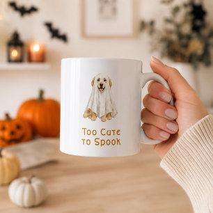 Caneca De Café Cachorro Halloween Fantasma Bonito Retriever Doura