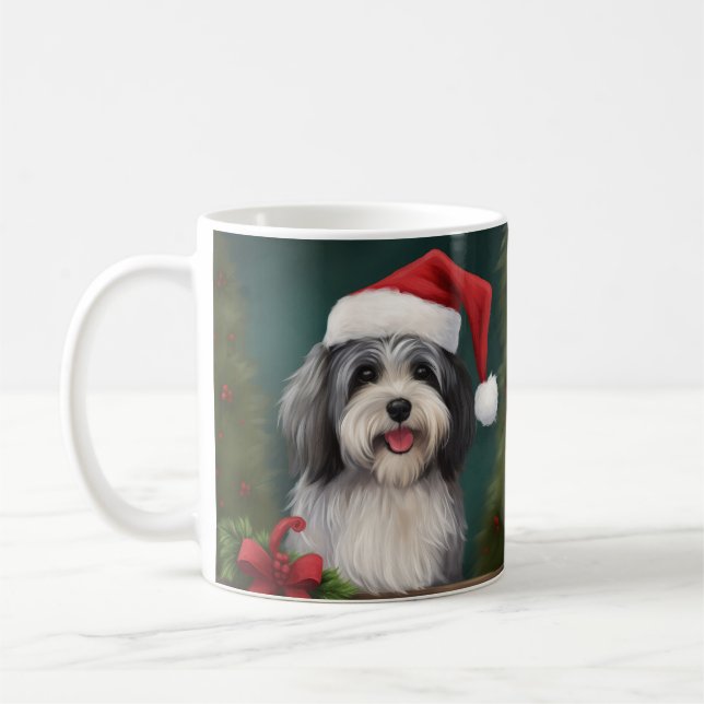 Caneca De Café Cachorro Havanês na Neve Natal (Esquerda)