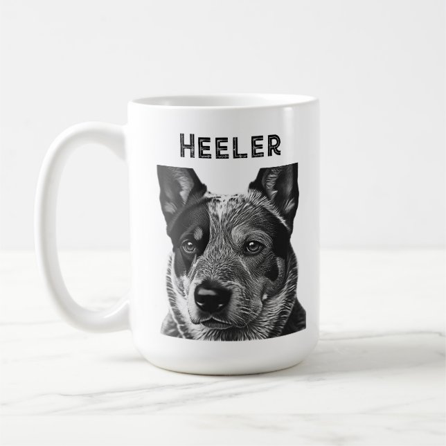 Caneca De Café Cachorro Heeler Azul (Esquerda)