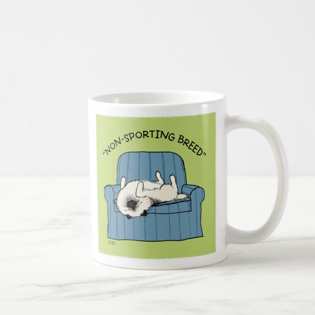 Caneca De Café Cachorro Humoroso De Keeshond "Raça Não Desportiva (Direita)