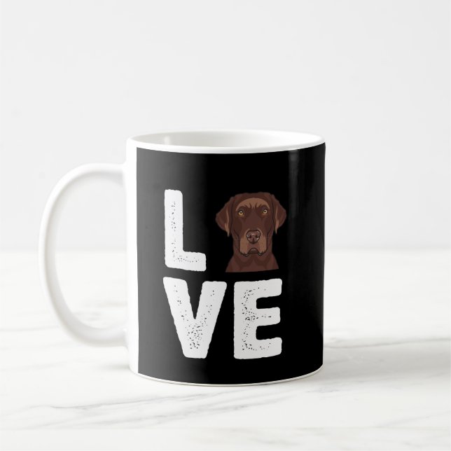 Caneca De Café Cachorro | I Love Chocolate Labrador (Esquerda)