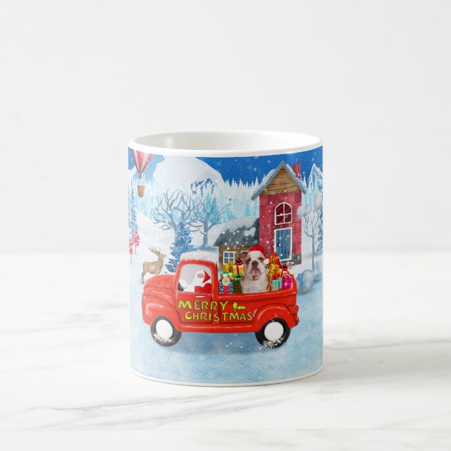 Caneca De Café Cachorro Inglês em Entrega de Natal - Neve (Centro)