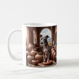 Caneca De Café Cachorro italiano de galgos na sala de cerâmica