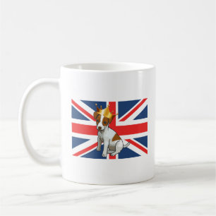 Caneca De Café Cachorro Jack Russell fofo vestindo uma Coroa e Un