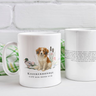 Caneca De Café Cachorro Kooikerhondje em Aquarela