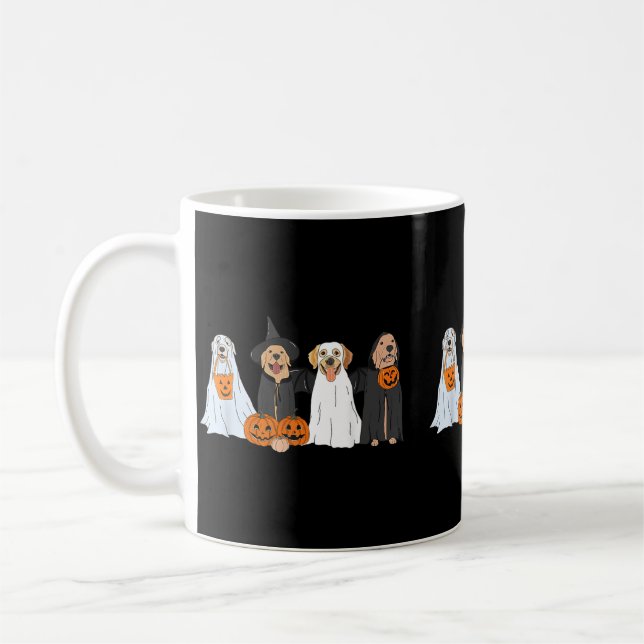 Caneca De Café Cachorro Labrador Preto Fofo Fantasmas de Cachorro (Esquerda)
