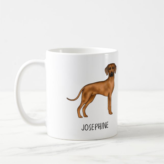 Caneca De Café Cachorro Leão Marrom Fofo Rhodesian Ridgeback Com  (Esquerda)