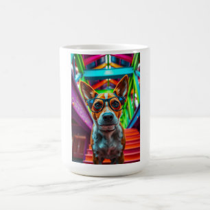 Caneca De Café Cachorro Legal com Óculos de Sol