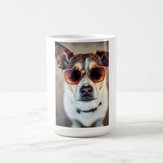Caneca De Café Cachorro Legal com Óculos de Sol (Centro)