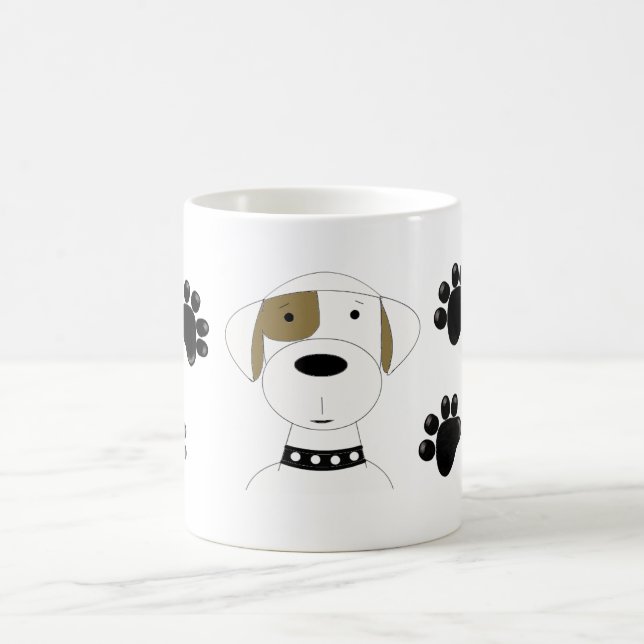 Caneca De Café Cachorro Legal com Pegadas de Pata (Centro)
