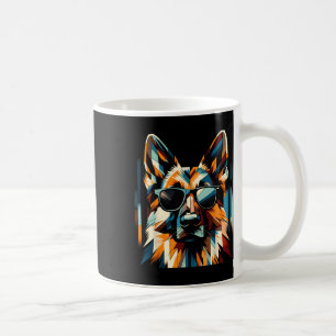 Caneca De Café Cachorro legal Cubismo Estilo de Arte Cristã
