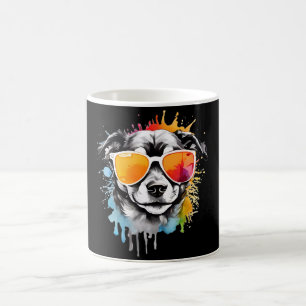 Caneca De Café Cachorro Legal e bonito com óculos escuros