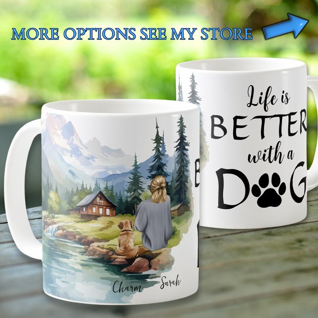 Caneca De Café Cachorro Mãe (Dog Mom, Life with a dog, --)