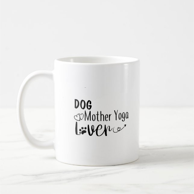 Caneca De Café Cachorro Mãe Yoga Engraçada (Esquerda)