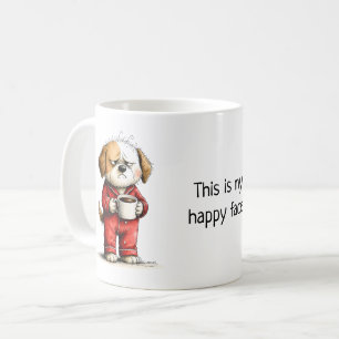 Caneca De Café Cachorro Mal-Humorado Engraçado - Este É Meu Rosto