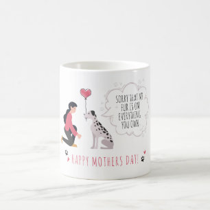 Caneca De Café Cachorro Mamãe Dia de as mães Patas Adoram Coração