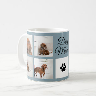 Caneca De Café Cachorro Mamãe Imprime Oito Fotos Personalizadas
