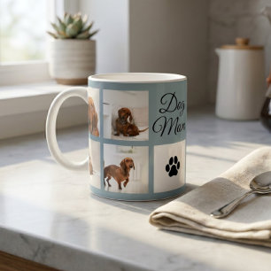 Caneca De Café Cachorro Mamãe Imprime Oito Fotos Personalizadas