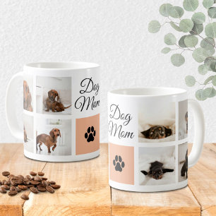 Caneca De Café Cachorro Mamãe Imprime Oito Fotos Personalizadas