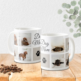 Caneca De Café Cachorro Mamãe Imprime Oito Fotos Personalizadas