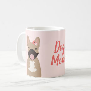 Caneca De Café Cachorro Mamão Francês Sorrindo Flores Rosa