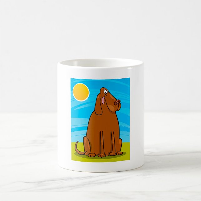 Caneca De Café Cachorro Marrom Engraçado Sentado no Sol (Criador carregado)