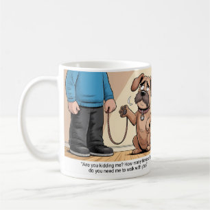 Caneca De Café Cachorro Marrom Mal-Humorado Desenho Animado Diver