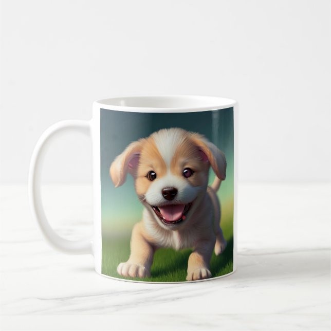 Caneca De Café Cachorro-marrom personalizado (Esquerda)