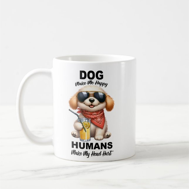 Caneca De Café Cachorro Me Faz Feliz (Esquerda)