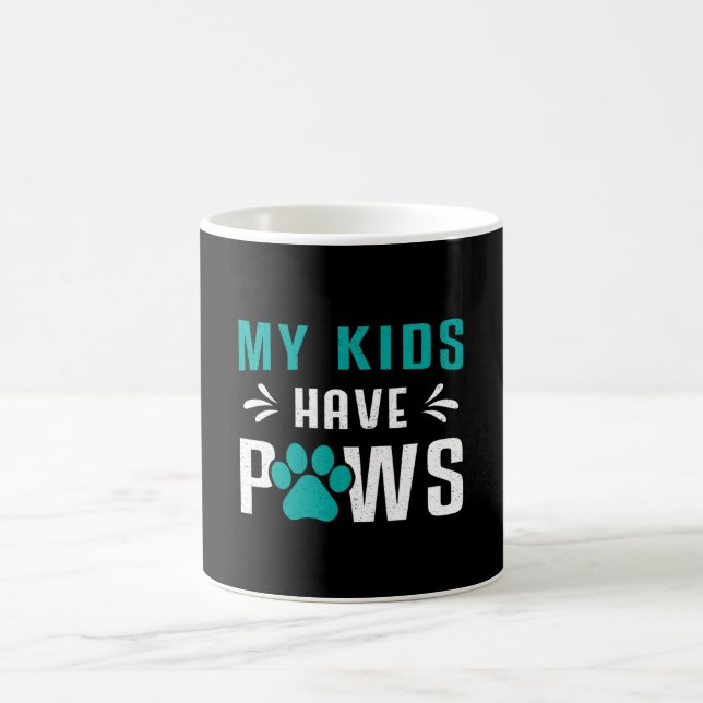 Caneca De Café Cachorro Meus Filhos Têm Cães De Pata Cachorros Ca (Centro)