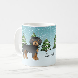 Caneca De Café Cachorro Mini Goldendoododle Negro & Tan - Florest