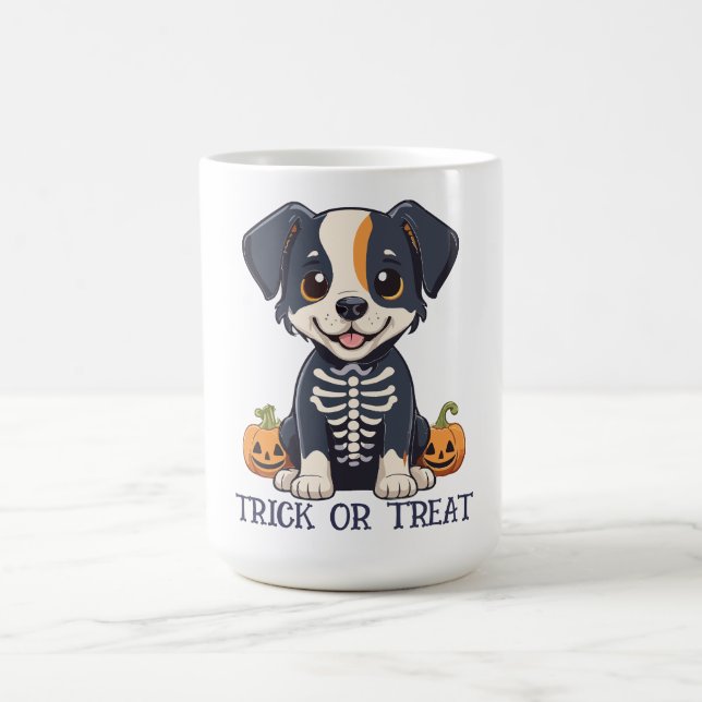 Caneca De Café Cachorro na fantasia de Halloween (Centro)
