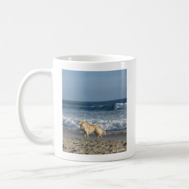 Caneca De Café Cachorro Na Praia  (Esquerda)
