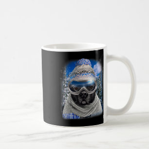 Caneca De Café Cachorro Negra Touro Em Esqui De Inverno