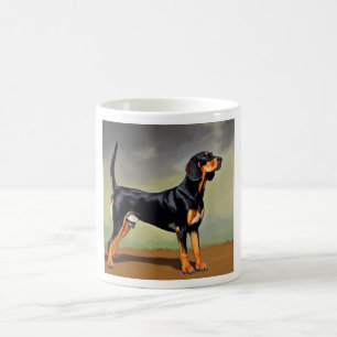 Caneca De Café Cachorro Negro e Tan Coonhound