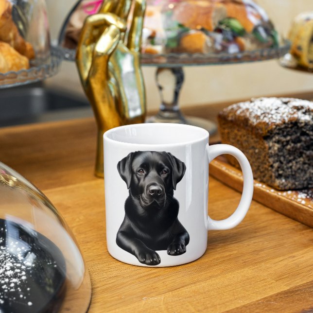 Caneca De Café Cachorro Negro Labrador (Criador carregado)