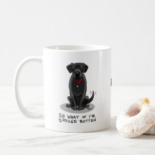 Caneca De Café Cachorro Negro Labrador Vermelho e Gelado