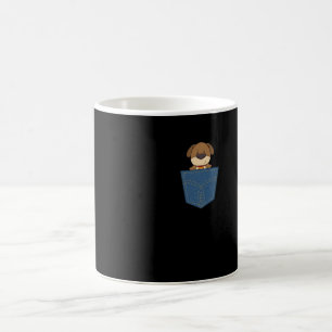 Caneca De Café Cachorro no bolso de jeans