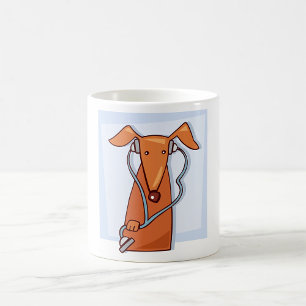 Caneca De Café Cachorro ouvindo música Fones de ouvido engraçados