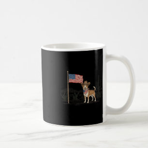 Caneca De Café Cachorro Patriótico EUA 4 De Julho Bandeira Americ