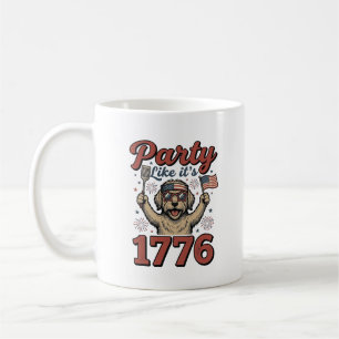 Caneca De Café Cachorro Patriótico Festa Como Se Fosse 1776 Camis