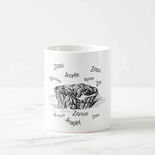 Caneca De Café Cachorro Pequinês Adormecido Respirando Roncando (Centro)