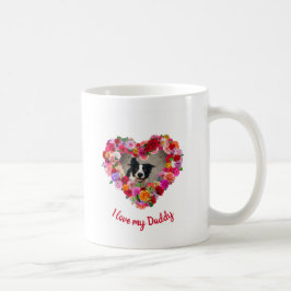 Caneca De Café Cachorro Personalizado / Coração Rosa do Dia de os