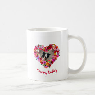 Caneca De Café Cachorro Personalizado / Coração Rosa do Dia de os