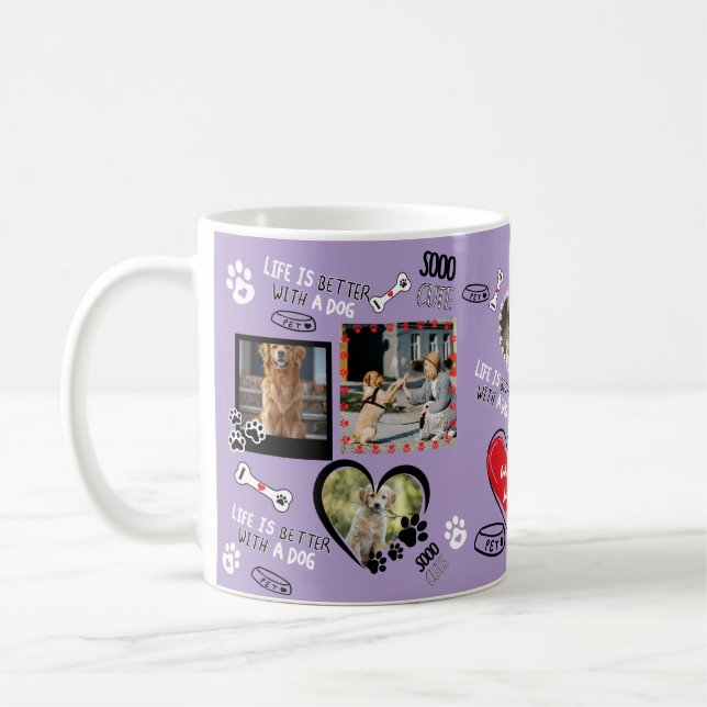 Caneca De Café Cachorro Personalizado, Foto Personalizada De Cach (Esquerda)