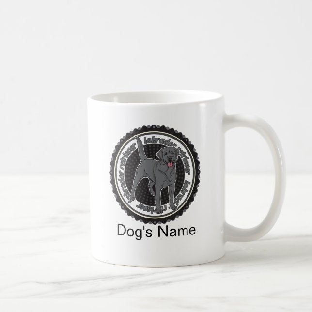 Caneca De Café Cachorro Personalizado Labrador Retriever Com Nome (Direita)